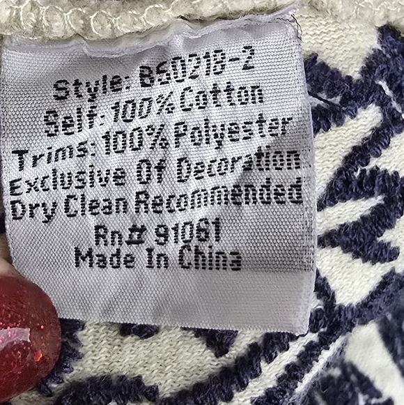 Johnny Was Biya Blue & Cream Embroidered Duster Cardigan Hooded Jacket Size S/M - Picture 5 of 5